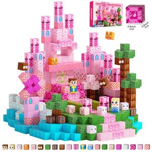 Pink Princess Castle Magnetic Tiles 150pcs, Montessori STEM Toys for Girls Ages 3-8, Building Blocks for Creative & Sensory Play, Educational Birthday Gifts for Kids
