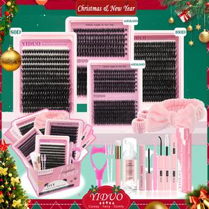 Mixed Length Individual False Eyelashes Kit, 1 Set Natural Look Eyelash Extensions with Accessories, Self Grafting Curling Fake Eyelashes for Women
