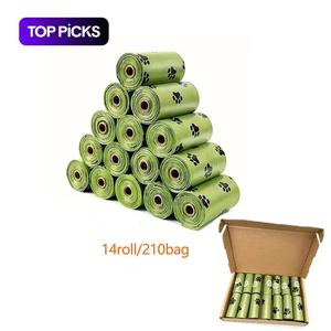 Dog Waste Bag, 210pcs/box Leak-proof Dog Waste Bag with Paw Print Design, Durable Plastic Poop Bags for Pet Cleanup & Outdoor Use