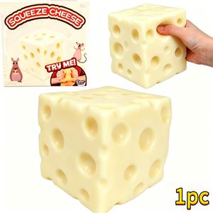 Giant Cheese Pressure Sensory Toy, Ultra Soft Slow Rebound Squeeze Toy, Stress Relief Tool for Adults and Kids, Realistic Cheese Block Texture, Squishy Cube