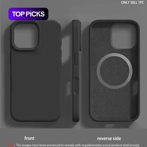 Magnetic Liquid Silicone Phone Case, Full Body Shockproof Phone Protective Cover, Durable Smartphone Accessories Compatible with iPhone 11 12 13 14 15 Plus 16 Pro Max, Cellphone Casing, Hard Case