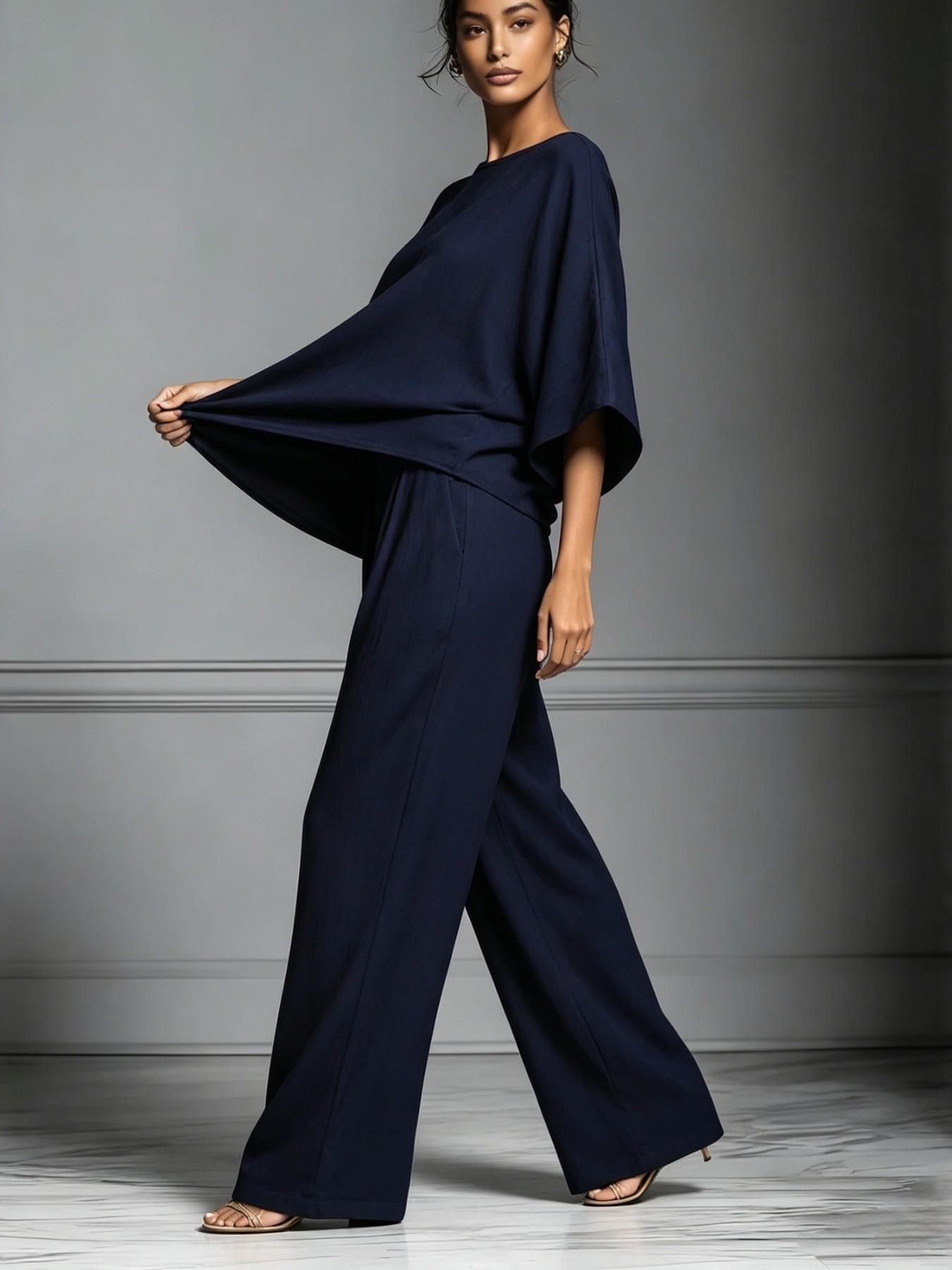 Women's 2026 Summer New Fashion Elegant Bell Sleeve Linen Set, Casual Stylish, European and American Style, Comfortable and Chic