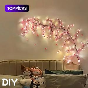 LED Tree Shaped String Light, 1 Count Waterproof USB Power String Light, Decorative Wall Light for DIY Wreath, Room Decor, Wedding & Holiday Celebration