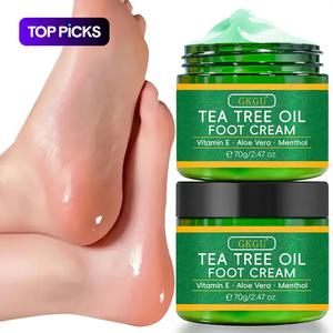 Set of 2 Tea Tree Oil Foot Creams, Hydrates Dry, Rough, And Cracked Skin, Softens And Smooths, Long-Lasting Fresh Fragrance, Gentle Formula for Men, Women, And Pets, All-Season Foot Care, Intensive Foot Care | Revitalizing Footwear | Nourishing Formula