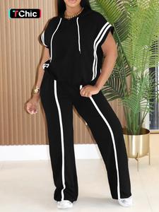 Women's Sporty Two-Piece Set, Striped Hoodie & Loose Pants, Casual Streetwear, Athleisure Wear Set, Comfortable and Stylish, Perfect for Daily Wear