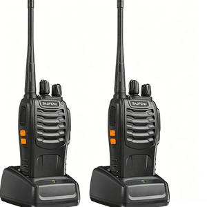 Baofeng 888S Walkie Talkie, Rechargeable Long Range Walkie Talkie with Earpieces, Professional Radio Handheld Two Way Radio with Li-ion Battery & Charger Included