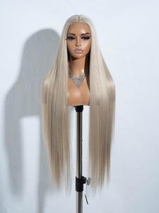 38 Inch Long Straight Lace Front Wigs for Women, Gorgeous Fluffy Heat Resistant Fiber Pre Plucked Wigs without Bangs, Synthetic Wigs for Party, Daily Use Beginners Glueless Wig