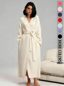 【COZY Soft Plush Feel】Women's Double-Sided Fleece Robe｜Thickened Long Plush Loungewear｜Warm Flannel Pajamas for Fall & Winter｜Soft, Cozy, and Wearable Indoors & Outdoors