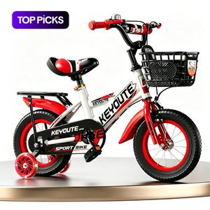 Kids Bicycle Unisex, with Training Wheels, Comfortable Seat, Anti-Slip Tires, Thick Frame, Dual Brakes, Bike Handlebar, 12-18 Inches, Ages 3-12