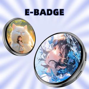 SIMSONLAB Smart Electronic Badge, Touch Operation, APP Custom Content, Video Audio Hi-Fi Sound, 400mah Battery, Colorful Light Effects