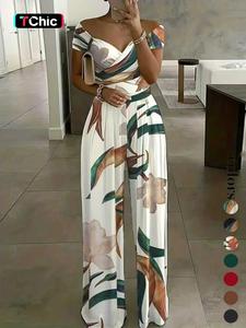 Women's Floral Print Wrap Sweetheart Neck Wide Leg Jumpsuit, Comfort Summer Clothes for Lady, Boho Fashion Casual Cap Sleeve High Waist Jumpsuit for Holiday Vacation Daily Wear, Ladies Clothes for Summer