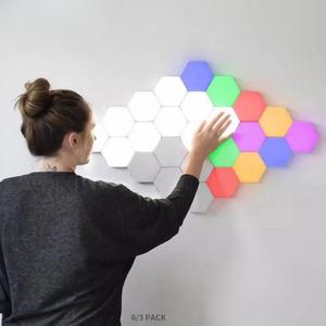 Hexagonal LED Wall Light, Touch Control Color Changing Led Wall Sconce, DIY Colorful Night Light, Bedroom Indoor Party Festival Wall Decorative Light, LED Lights for Bedroom