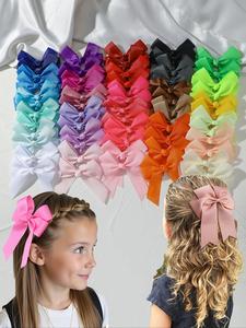 60pcs Cute Macaron Color Hair Clips, Tassel Bow Design, Safe Non-Damaging Hair Accessories, Fun Multicolor Hair Decorations