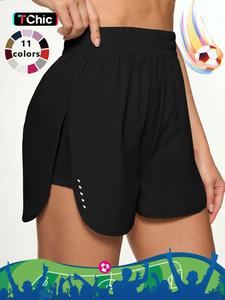Women's 2 in 1 Solid Gym Shorts, Casual Comfy Breathable Shorts for Yoga Gym Workout Running, Ladies Sportswear for Summer, Athletic Bottoms, Athleisure Shorts
