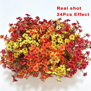 Artificial Flower (12/24pcs/set), UV Resistant Colorful Fake Flower, Decorative Bouquet for Home Garden Party Wedding Decor