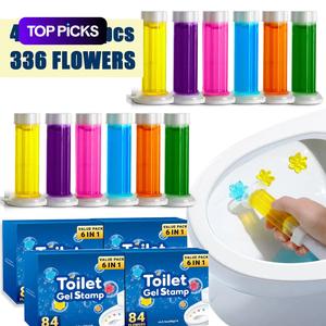 Toilet Cleaning Gel, 6pcs/box Long-lasting Toilet Gel Stamp, Toilet Cleaner, Toilet Bowl Deodorant Gel, Toilet Scent Freshener Odor Removal Gel for Bathroom, Girls Birthday Gift, Back To School Supplies, Christmas Gifts, Halloween Gifts, Gifts for Men