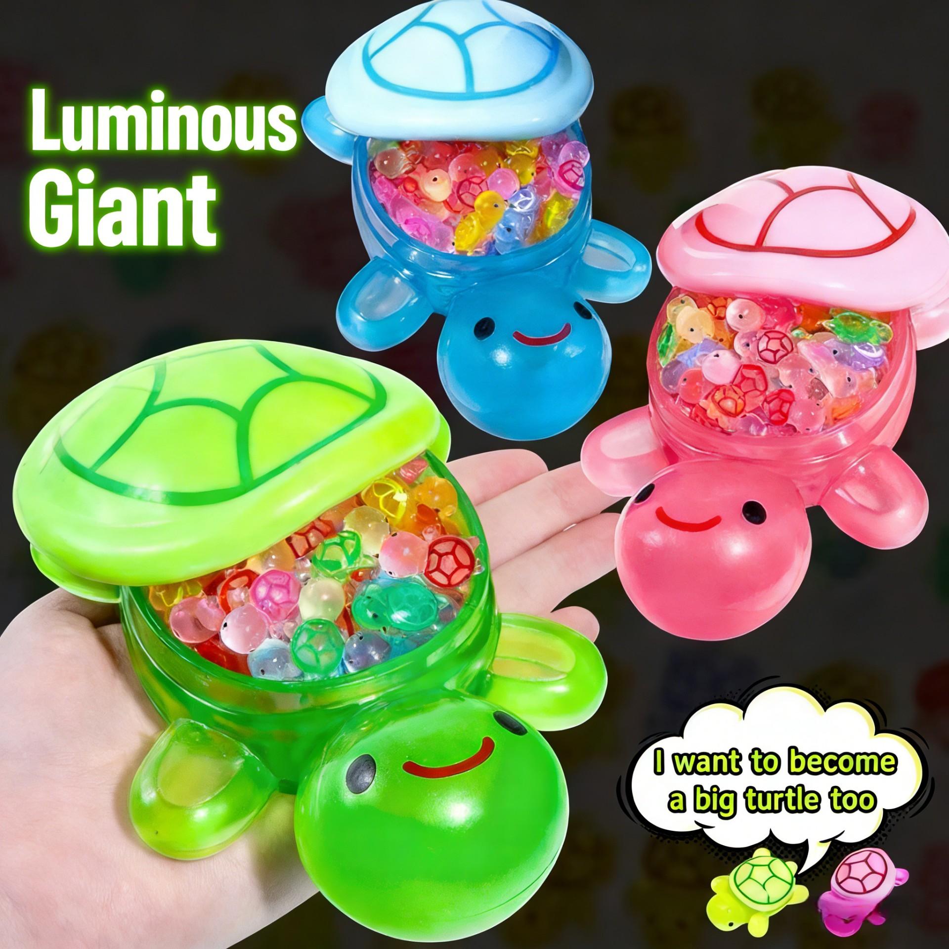 15 Mini Resin Turtle Set with 1 Large Resin Turtle, Glowing Micro ...