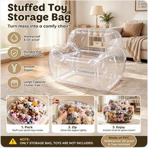 DIY Transparent Doll Sofa Cover, PVC Filled Animal Storage Display Rack, Cute Mini Furniture for Room Decor and Collection Storage
