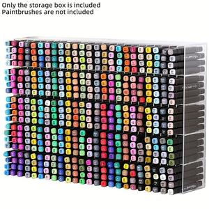 Stackable Acrylic Marker Storage Box, Transparent Desktop Organizer, Multi-Functional Pen Holder, Ideal for Office & Home Use, Work Organizer