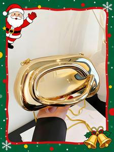 Women's Elegant Chain Strap Evening Bag, Exquisite Trendy Clutch Bag, Fashionable Bag for Party Decoration, Trendy Minimalist Purse