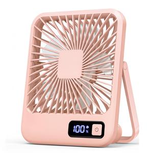 Portable USB Rechargeable Fan, 2000mAh 180° Tilt Folding Personal Fan with Power Display, 5 Speeds Table Fan for Desktop, Home, Travel