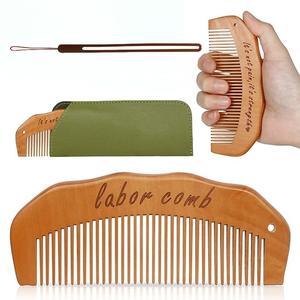 Wooden Birth Comb Gift Set, Essential Pregnancy Must-Have, Wave Comb for Expectant Mothers, Perfect Mom Gift, Hair Styling Comb