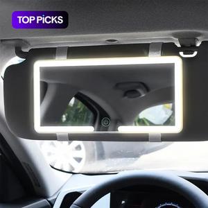 Car Sun Visor LED Mirror, Touch Control Dimmable Car Interior Mirror, Rechargeable Car Dashboard Mirror, Auto Accessories, Car Lighting Accessories #TOP PICKS