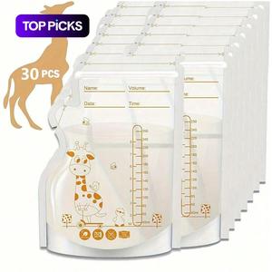 8oz Breast Milk Storage Bag, 30pcs/set Breast Milk Bag with Spill Proof Drainage, Flat Type Milk Storage Bag for Home Use, Plastic Milk Container