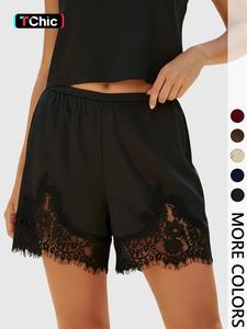 Women's Summer Lace Patchwork Shorts, Lightweight Breathable Comfort, Elastic Waist, Casual Home and Vacation Wear
