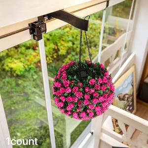 Solar Powered Hanging Light, Artificial Potted Plant Ball Shaped Hanging Light, Outdoor Garden Decoration Light for Outdoor Yard Lawn Holiday Decoration