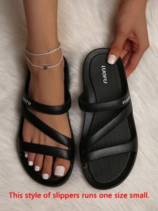 Summer 2025 Women's Fashionable Comfortable Home Slippers, Non-slip Sandals, Beach Slippers, Walking Shoes, Footwear, Flat Sandals