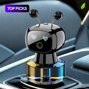 Car Intelligent Robot Aromatherapy Machine, Car Aromatherapy Diffuser, Adjustable Car Aroma Diffuser, Portable Waterless Car Diffuser, Car Air Vent Robot Aromatherapy with 2 Fragrances, Car Interior Diffusers