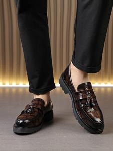 Men's Business Style Solid Color Loafers, Fashionable Casual Comfortable Loafers for Daily Wear, Lightweight Breathable Shoes for Men, Formal, Round Toe Footwear