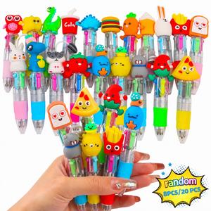 Mini Multicolor Ballpoint Pens, Four-In-One Cute Design, Suitable for Kids Boys Girls, Fun Cartoon Pens, Ideal Party Gift, Teacher Supplies, Aesthetic Pens