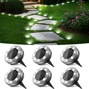 Mini Solar Ground Lights, Flat Solar Disc Lights Outdoor Waterproof, 2.3 Inch Small Solar Garden Lights Landscape Lighting for Outside Pathway Garden Yard Lawn Walkway, Outdoor Lights Lamps