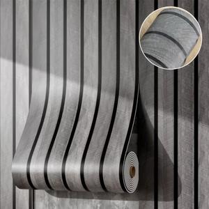 Self-Stick Wood Grain Wallpaper Roll, 40cm X 300cm Thick Grid Straight Line Texture, Easy Peel & Stick Modern Home Decor, Peel And Stick Wallpaper Designs