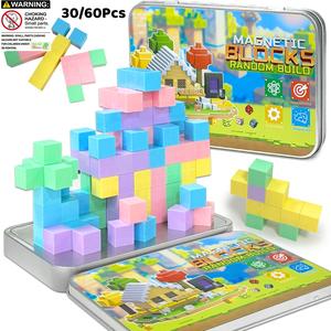 Macaron Magnetic Blocks, Rainbow Colored Magnetic Cubes, Freely Built Open Toys, Sensory Magnetic Toys for Architectural Games, Multi-functional Sensory Outdoor Toys, Perfect Holiday Gifts