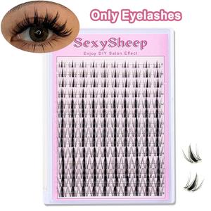 Manga C Curl Wet Look Eyelashes Extension Kit, Eyelash Clusters with Bond and Seal & Tweezers & Remover, Natural Curling Lash Clusters Kit, Full Volume Eyelashes Clusters, Cosmetic