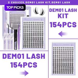 Fairy Lash Clusters Kit, 1 Box 10-18mm Manga Eyelash Clusters & Glue & Remover & Tweezers, DIY Spider Eyelash Extensions Kit, Individual Fake Eyelashes Clusters Kit, Valentine's Day Gift