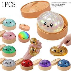 Glitter Dumpling, Glitter Dumpling Squishy with Box, Dumplings Sensory Squeeze Toy for Stress Relief，Soft Glitter Dumplings Toy Mystery, Mystery Dumplings Squishy Glitter, Squishy Dumpling Toy Glitter for Stress Relief, Squeeze Decompression Dough