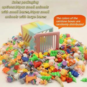 20/80 Piece Set 3D Printed Animal Models, Unique Decorative Accessories for Room Decoration, Garden Ornaments, Aquarium Accessories, Birthday Gifts, Garden Sculptures Statues