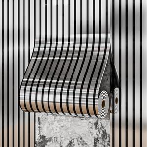 Thick Vintage 3D Mirror Self-Stick Decorative Wallpaper, 15.75x118 Inches Glossy Metal Texture, Easy Peel & Stick, Removable Waterproof Wall Sticker