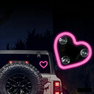 JOYTUTUS Solar Powered Wireless LED Triangle Heart Shape C Pillar Neon Light for Car Interior Decor Eco Friendly Modern Stylish Look
