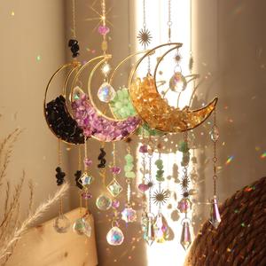 Artificial Crystal Sun Catcher, 1 Set Moon Decor Hanging Ornament, Wall Ornaments, Room Decor Inspirational, Celestial Decor, Creative Hanging Decor, Fantasy Hanging Sun Catcher for Home Room Garden Window Wall Decoration, Gift #TOP PICKS