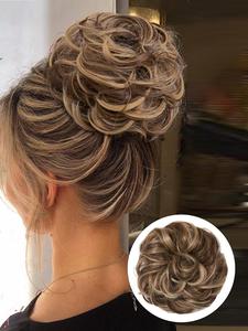 6 Inch Fashionable Solid Color Wavy Hair Bun, Natural Fluffy Hair Bun, Synthetic Hairpiece for Daily Hairstyles Ideas Used, Messy Elastic Scrunchies Style Hair Bun, Gifts for Girlfriend