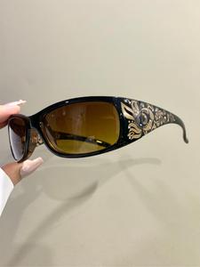 Vintage Rhinestones Decorated Tinted Lens Sunglasses, Fashionable PC Frame Sunglasses for Everyday Use, Fashion Accessories for Outdoor Activities