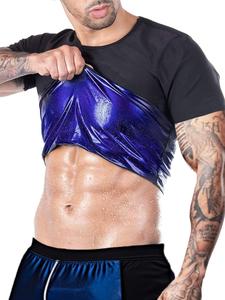 Men's Sweat Sauna T-Shirts, Athletic Short Sleeve Tee, Weight Lose Workout Slimming Body Shaper, Fitness Waist Trainer, Men's Shapewear, Gym Wear, Workout Tops