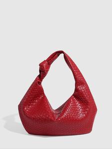 Women's Knot Design Shoulder Bag, Fashionable Large Capacity Bag for Daily Life, Casual Trendy Versatile Commuting Bag