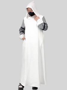 Women's Long Sleeve Dresses, Casual Modest Hooded Arabian Dress for Daily Wear, Ladies Islamic Clothing for All Seasons, Islamic Muslim Clothing, Islamic Clothes, Modest Style Dress