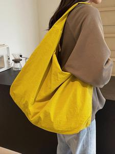 Women's Solid Color Shoulder Bag, Fashionable Large Capacity Shoulder Bag for Daily Used, Casual Trendy Versatile High-quality Daily Commuting Bag, Casual Lightweight Bag